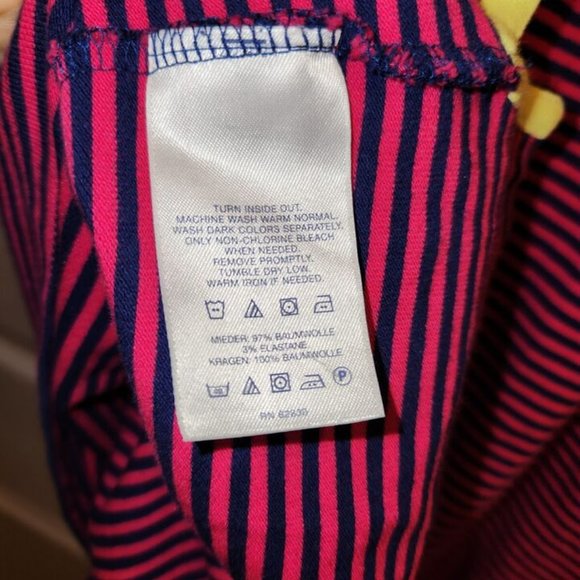 Lands' End Pink And Navy Blue Stripe Knit Collared Polo Dress Size Medium 10-12 - Picture 8 of 8